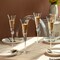 Elegant Crystal Set Wedding Champagne Glasses with Diamond Rhinestone Accents and a Polished Rim - 11 in Tall with Slender Long Stems, 7 oz - Chic Toasting Set for the Bride and Groom